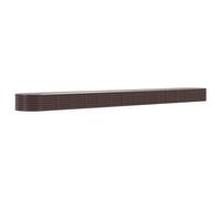 vidaXL Lit surélevé de jardin en acier revêtu par poudre 620x80x36 cm Marron