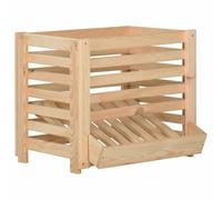 vidaXL Bois de Pin Solide Boîte à Pommes de Terre Boîte de Conservation Conteneur de Stockage Bac de Rangement de Cuisine 60x40x50 cm