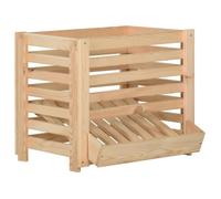 vidaXL Bois de Pin Solide Boîte à Pommes de Terre Boîte de Conservation Conteneur de Stockage Bac de Rangement de Cuisine 60x40x50 cm