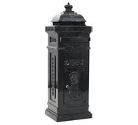 vidaXL Boîte aux lettres à pilier Aluminium Vintage antirouille Noir