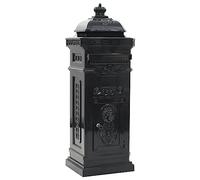 vidaXL Boîte aux lettres à pilier Aluminium Vintage antirouille Noir