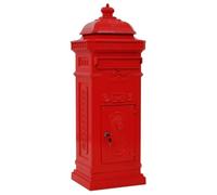 vidaXL Boîte aux lettres à pilier en aluminium vintage antirouille Rouge