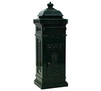 vidaXL Boîte aux Lettres à Pilier Aluminium Vintage Antirouille Vert Maison
