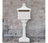 vidaXL Boîte aux lettres sur pied Vintage en aluminium antirouille Blanc
