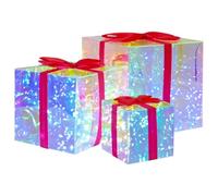 vidaXL Boîte-Cadeau LED iridescente prismatique 3 pc Multicolore