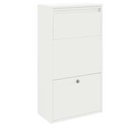 vidaXL Boîte de dépôt de Colis avec Porte Blanc 44 x 22 x 82 cm Acier | Hyper solide face à tous les temps, Un endroit safe pour tes colis, Fini mat blanc, trop stylé