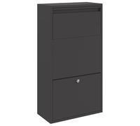 vidaXL Boîte de dépôt de Colis avec Porte Noir 44 x 22 x 82 cm Acier | Solide contre la pluie et la rouille, idéal pour garder tes affaires à l'abri, Verrouille ça bien,