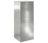 vidaXL Boîte de dépôt de colis avec stockage Argenté 47,5 x 38 x 59 cm, Boîte aux lettres étanche, moderne et sécurisée, pour jardin et terrasse, pratique pour colis