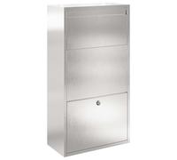 vidaXL Boîte de dépôt de colis avec stockage Argenté 44 x 22 x 82 cm, Jardin et terrasse, design moderne, boîte aux lettres étanche, rangement élégant, cadre en acier