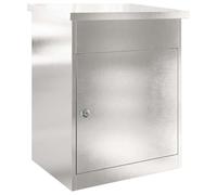 vidaXL Boîte de dépôt de Colis avec Stockage Argenté 47,5 x 38 x 59 cm, Boîte aux Lettres sécurisée, matériaux étanches, Style Contemporain, déco Jardin, Solution Stockage Colis
