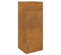vidaXL Boîte de dépôt de Colis Rouillé 41 x 38 x 103 cm Acier patiné, Boîte aux Lettres Moderne pour Jardin, rectangulaire, étanche, sécurité pour Vos livraisons en extérieur