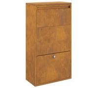 vidaXL Boîte de dépôt de Colis Rouillé 44 x 22 x 82 cm Acier patiné | Hyper solide face à la météo, Garde tes colis en sécurité, Finition en acier corten qui claque