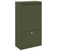 vidaXL Boîte de dépôt de colis Vert olive 44 x 22 x 82 cm Acier, Jardin et terrasse, design moderne, boîte aux lettres étanche, rangement élégant, cadre en acier