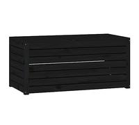 vidaXL Boîte de Jardin, Coffre à Outils avec Couvercle, Meuble de Rangement, Organisateur de Terrasse Patio, Moderne, Noir Bois Massif de Pin