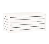vidaXL Boîte de Jardin, Coffre à Outils avec Couvercle, Meuble de Rangement, Organisateur de Terrasse Patio, Moderne, Blanc Bois Massif de Pin