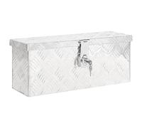 vidaXL Boîte de rangement argentée 50x15x20,5 cm aluminium