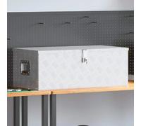 vidaXL Boîte de rangement argentée 90x47x33,5 cm aluminium
