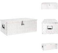 vidaXL Boîte de rangement Argent 90x47x33,5 cm Aluminium - Caisses à outils