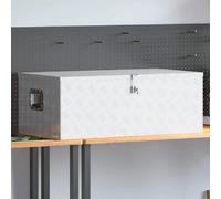 vidaXL Boîte de rangement argentée 100x55x37 cm aluminium
