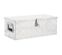 vidaXL Boîte de rangement argentée 70x31x27 cm aluminium