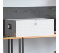 vidaXL Boîte de rangement argentée 100x55x37 cm aluminium