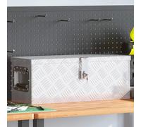 vidaXL Boîte de rangement argentée 60x23,5x23 cm aluminium