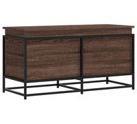vidaXL Boîte de rangement avec couvercle en bois d'ingénierie 100x40x51,5cm Chêne marron cadre métal