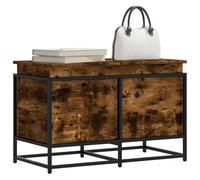 vidaXL Boîte de rangement avec couvercle chêne fumé bois d'ingénierie Marron