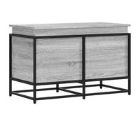 vidaXL Boîte de rangement avec couvercle sonoma gris bois d'ingénierie, boîte à couvertures, coffre de rangement, boîte de rangement pour jouets