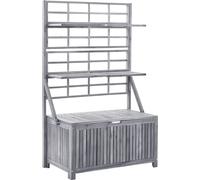 vidaXL Coffre de rangement avec treillis en bois massif d'acacia 99x55x160 cm Gris