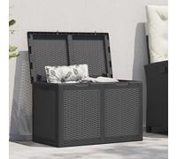vidaXL Boîte de rangement de jardin 180 L noir PP rotin