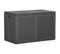 vidaXL Boîte de rangement de jardin 180 L noir PP rotin