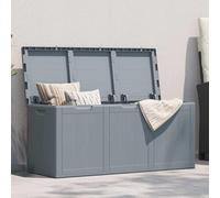 vidaXL Boîte de rangement de jardin 270 L – PP Gris aspect bois