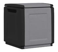 Boîte de rangement de jardin 54x53x57 cm 130 L Gris foncé Noir