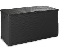 vidaXL Boîte de rangement de jardin Anthracite 120x56x63 cm PP Rotin - Boîte de rangement - Boîte de rangement - Boîte de coussins de jardin - Boîtes de coussins de jardin