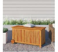vidaXL Coffre de jardin avec roulettes 113x50x58 cm bois massif acacia