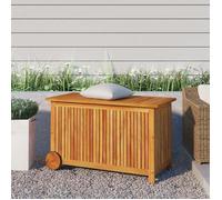 vidaXL Coffre de jardin à roulettes 90x50x58 cm bois massif acacia