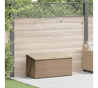vidaXL Boîte de rangement de jardin Beige 110 x 50 x 58 cm Poly rotin
