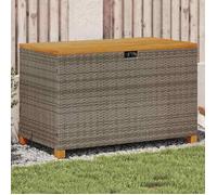 vidaXL Coffre de jardin gris 110x55x63 cm Poly rotin acacia