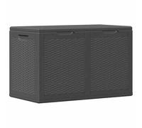 vidaXL Boîte de rangement de jardin 180 L noir PP rotin