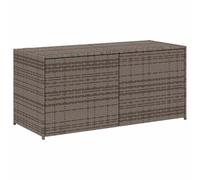 vidaXL Boîte de Rangement de Jardin, Coffre à Outils, Meuble de Rangement, Organisateur de Terrasse Arrière-Cour Patio, Gris Résine Tressée