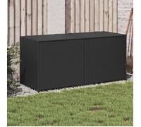 vidaXL Coffre de jardin noir 283L Poly rotin