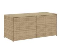 vidaXL Boîte de Rangement de Jardin, Coffre à Outils, Meuble de Rangement, Organisateur de Terrasse Arrière-cour Patio, Mélange Beige Résine Tressée