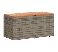 vidaXL Coffre de jardin gris 110x50x54 cm Poly rotin bois d'acacia