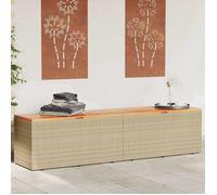 vidaXL Coffre de jardin Beige 220x50x54 cm Poly rotin acacia