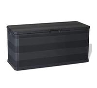 vidaXL Boîte de Rangement de Jardin, Coffre de Stockage, Outils de Jardinage, Organisateur de Terrasse Patio Arrière-cour Extérieur, Noir