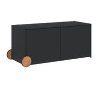 vidaXL Coffre de jardin à roulettes 283L en poly rotin Noir