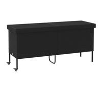 vidaXL Boîte de Rangement de Jardin et Roues Noir résine tressée, boîte de Rangement d'extérieur, Rangement de Coussins de Jardin, boîte de Rangement de Coussins