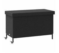 vidaXL Boîte de rangement de jardin et roues noir résine tressée boîte de rangement d'extérieur rangement de coussins de 4103826