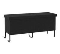 vidaXL Coffre de jardin à roulettes 160x55x75 cm Poly rotin Noir